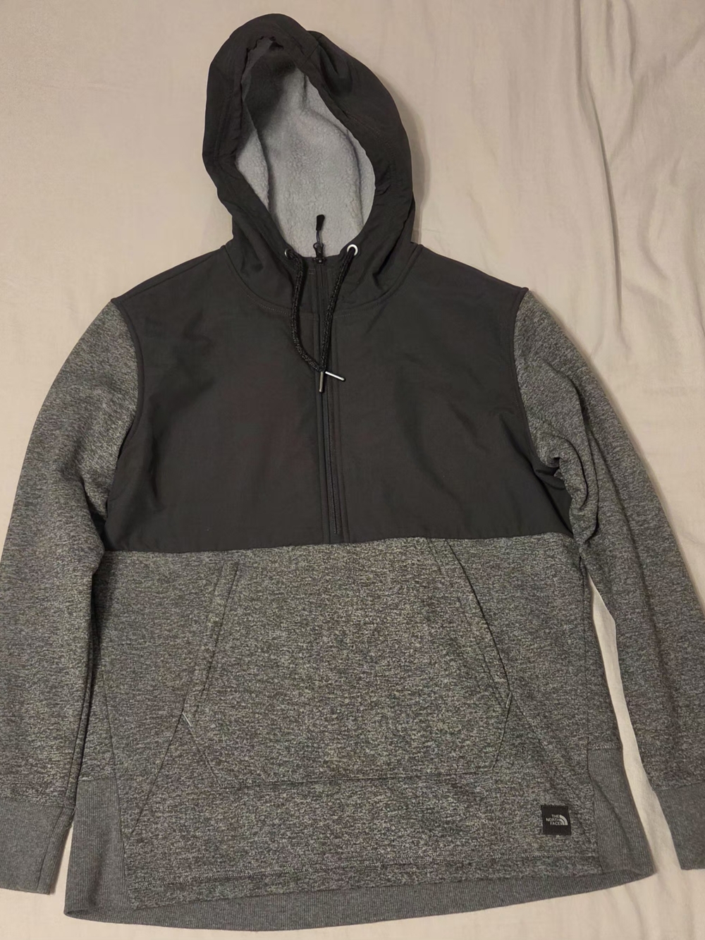 The North Face Women's Tech Sherpa Pullover Hoodie Half-Zip Gray Size L NF0A3BBN